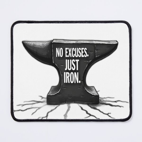 Item preview, No Excuses. Just Iron – Forged Gym Grind T-Shirt Design designed and sold by Digital Artisan.