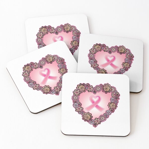 Item preview, Breast Cancer Awareness Ribbon with Heart of Flowers designed and sold by PinkWinkDesigns.