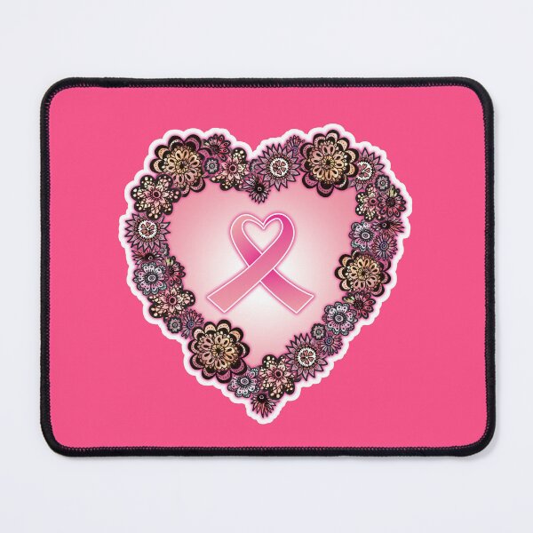 Item preview, Breast Cancer Awareness Ribbon with Heart of Flowers designed and sold by PinkWinkDesigns.