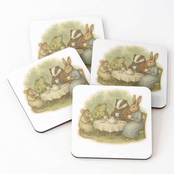 Item preview, Whimsical Animal Tea Party – Cute Woodland Friends Illustration designed and sold by Creepy-Flower.