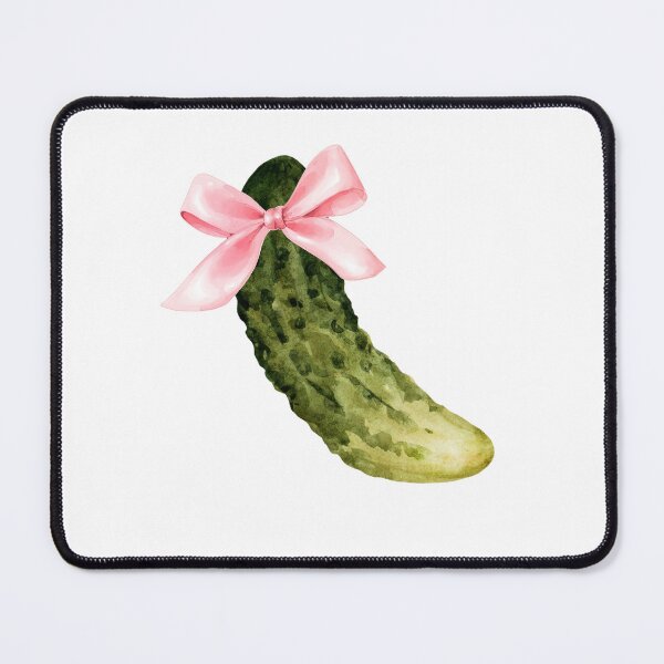 Item preview, Pickle with Pink Bow – Whimsical Girly Food Art in a Feminine Coquette Style designed and sold by DivinePassion.
