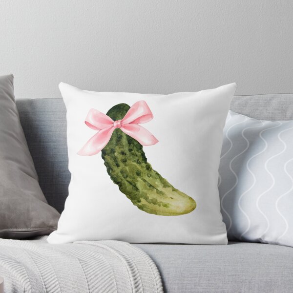Item preview, Pickle with Pink Bow – Whimsical Girly Food Art in a Feminine Coquette Style designed and sold by DivinePassion.