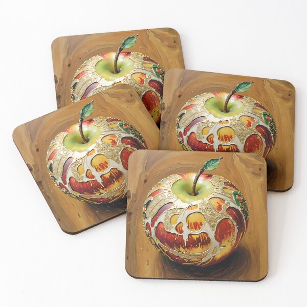 Item preview,  gold covered apple fruit art designed and sold by EmeraldeaArt.