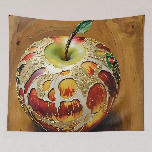 Item preview,  gold covered apple fruit art designed and sold by EmeraldeaArt.