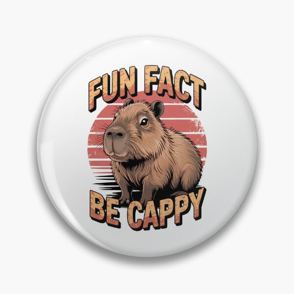 Item preview, Fun Fact Be Cappy: Cute Retro Capybara Quote Art For Animal Lovers designed and sold by elynne9.