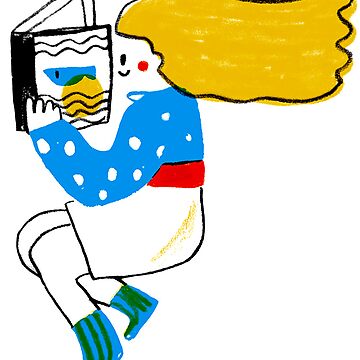Artwork thumbnail, Carried Away by a Book – Whimsical Reader Illustration by NoriMori