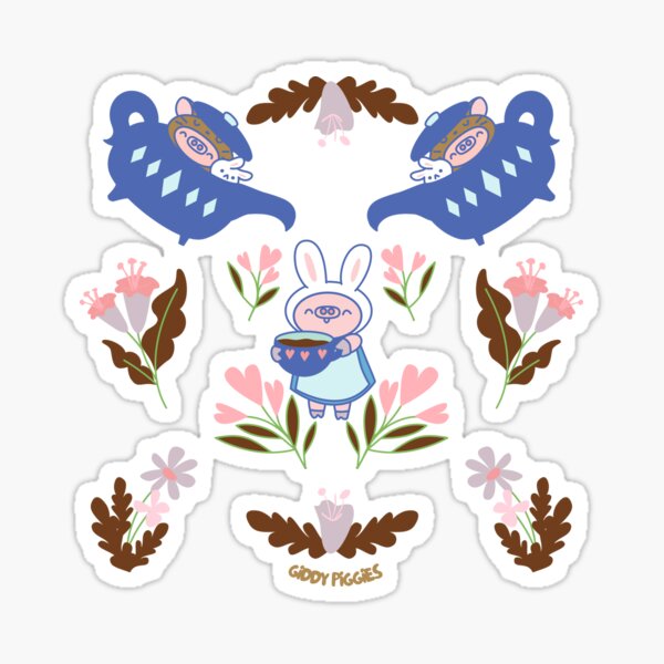 Artikel-Vorschau von Giddy Piggies Alice und Teekanne, designt und verkauft von Giddy Piggies.