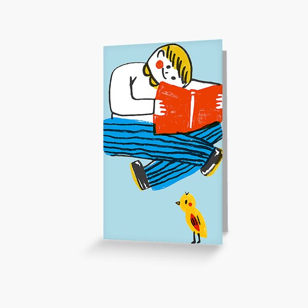 Aperçu de l'œuvre Le garçon, le livre et le petit oiseau créée et vendue par NoriMori.