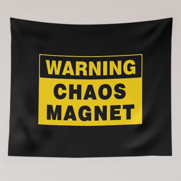 Item preview, WARNING SIGN, CHAOS MAGNET, INDUSTRIAL SIGNAGE, QUIRKY designed and sold by AASparksDesigns.