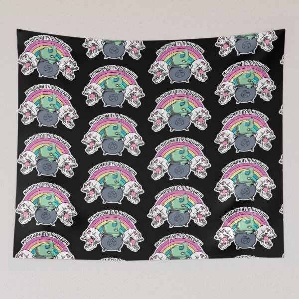 Item preview, My Nationality Is Halloween Cauldron Skull Rainbow designed and sold by bitebackcobbc.