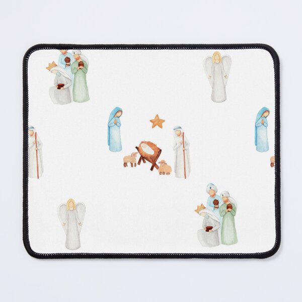 Item preview, Mary, Joseph & Baby Jesus in Manger - Cartoon Nativity Scene designed and sold by IntheLightSola.