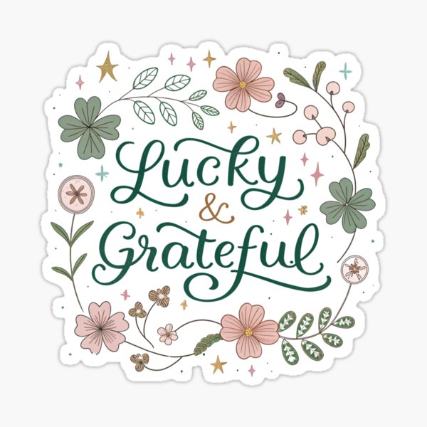 Item preview, Lucky and Grateful  designed and sold by Lucky 777 Beach.