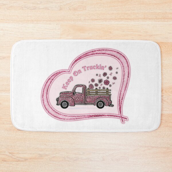 Item preview, Vintage Pink Truck "Keep On Truckin" designed and sold by PinkWinkDesigns.