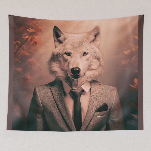 Item preview, A Wolf in a Business Suit Amid Nature's Boardroom - dePace' designed and sold by mrpropcake.