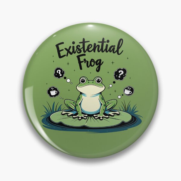 Item preview, Existential Frog – Funny Pondering Motif designed and sold by ApriNoeScor.