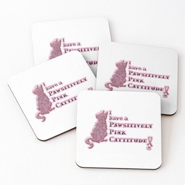 Item preview, Cat Lovers "Pawsitively Pink Cattitude" for Breast Cancer designed and sold by PinkWinkDesigns.
