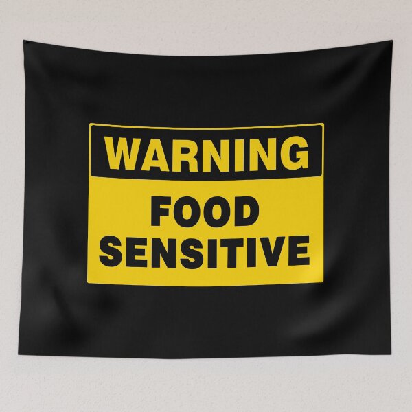 Item preview, WARNING SIGN, FOOD SENSITIVE, NOVELTY SIGNAGE, QUIRKY designed and sold by AASparksDesigns.