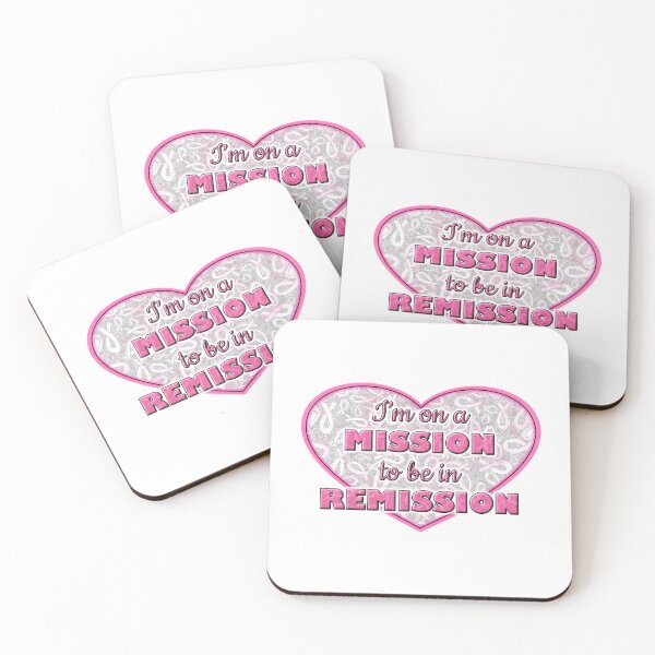 Item preview, Pink Ribbon Heart Shaped Breast Cancer Remission Affirmation designed and sold by PinkWinkDesigns.