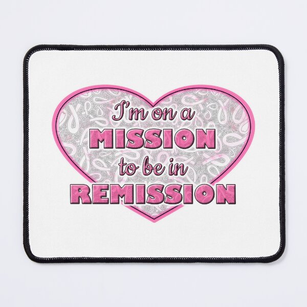 Item preview, Pink Ribbon Heart Shaped Breast Cancer Remission Affirmation designed and sold by PinkWinkDesigns.