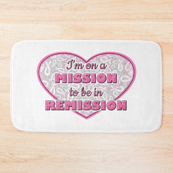 Item preview, Pink Ribbon Heart Shaped Breast Cancer Remission Affirmation designed and sold by PinkWinkDesigns.