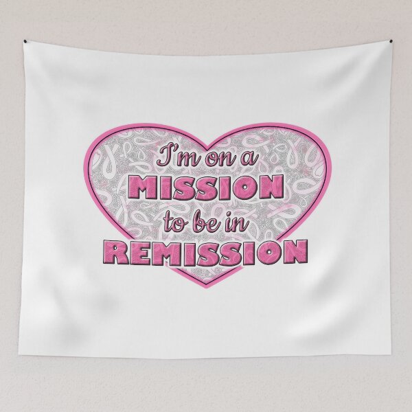 Item preview, Pink Ribbon Heart Shaped Breast Cancer Remission Affirmation designed and sold by PinkWinkDesigns.