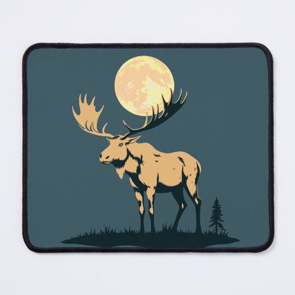 Item preview, Moose with big antlers & moon above designed and sold by Limitry.