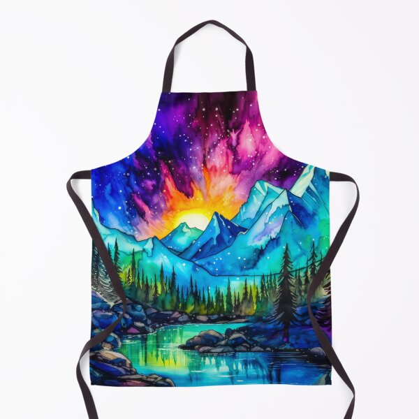 Item preview, Watercolor Mountain and Northern Lights designed and sold by MargaretWiktor.