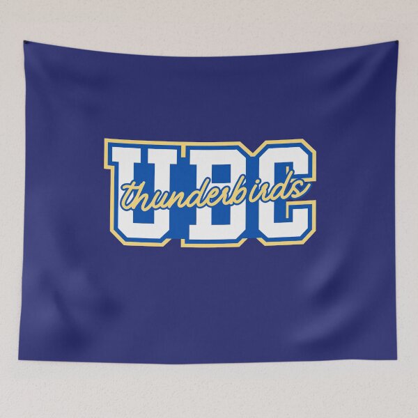 Item preview, navy and pastel yellow varsity UBC thunderbird  designed and sold by jessicaleah15.