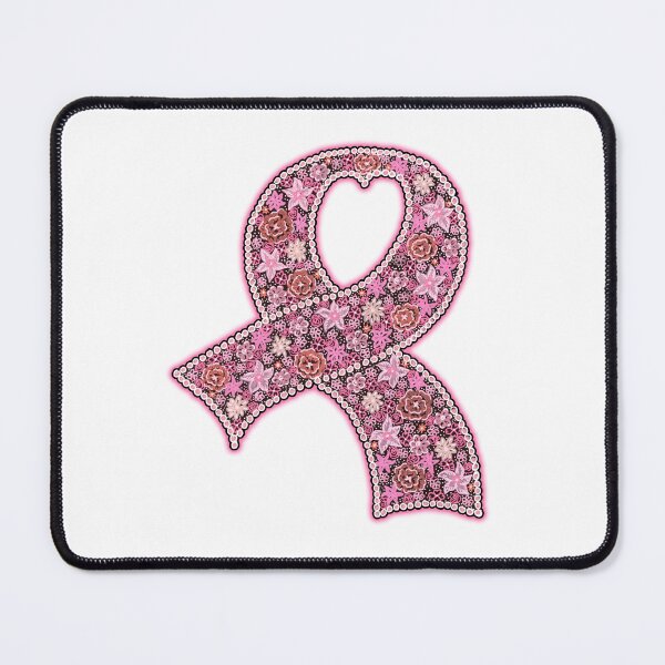 Item preview, Breast Cancer Pink Floral Awareness Ribbon with Heart designed and sold by PinkWinkDesigns.