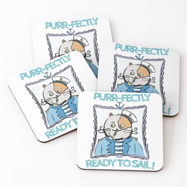 Item preview, Cat Puns - Purrfectly Ready to Sail - Sailor Cat - Meet Captain Cat designed and sold by ArtFisher.