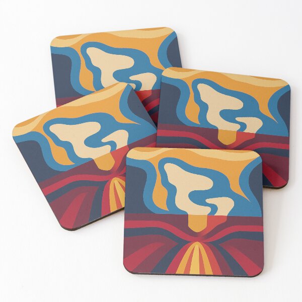 Item preview, Retro Volcano Eruption Abstract Art	 designed and sold by weirdfishes123.