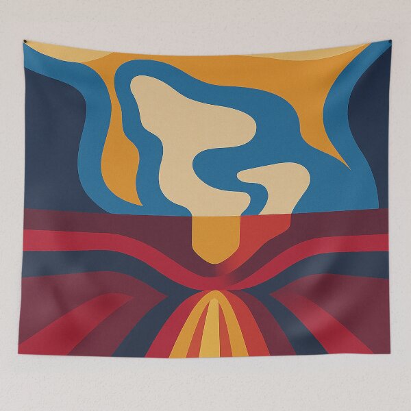 Item preview, Retro Volcano Eruption Abstract Art	 designed and sold by weirdfishes123.