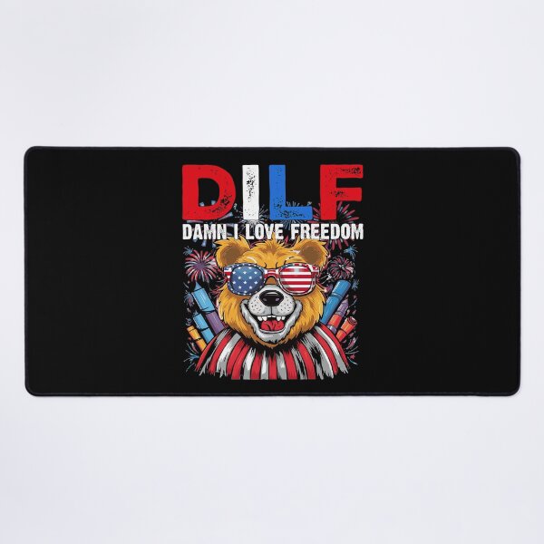 Item preview, DILF Damn I Love Fireworks Patriotic Bear 4th Of July Usa Flag designed and sold by Smix Pixels.