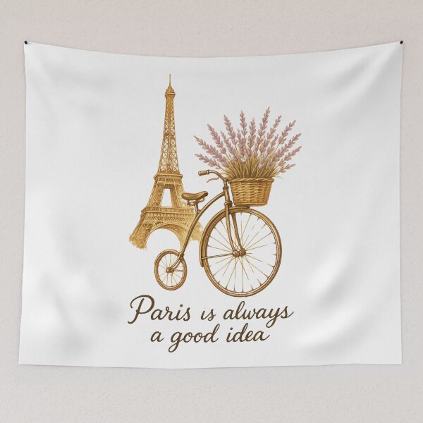 Item preview, Spring in Paris – Eiffel Tower & Lavender Bicycle Illustration, Paris is always a good idea designed and sold by branaghbel.