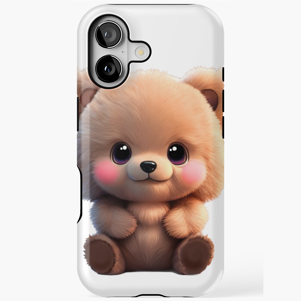 Cute teddy bear drawing fluffy brown toy bear art illustration