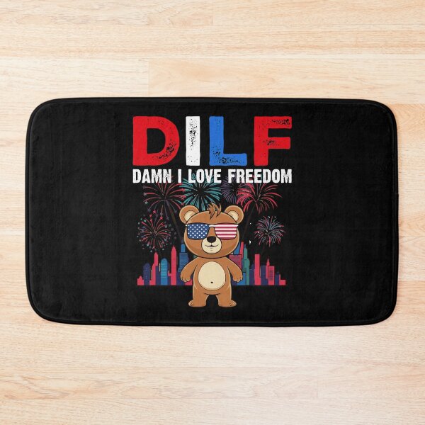 Item preview, DILF Damn I Love Fireworks Cute Patriotic Bear 4th Of July Usa Flag  designed and sold by Smix Pixels.