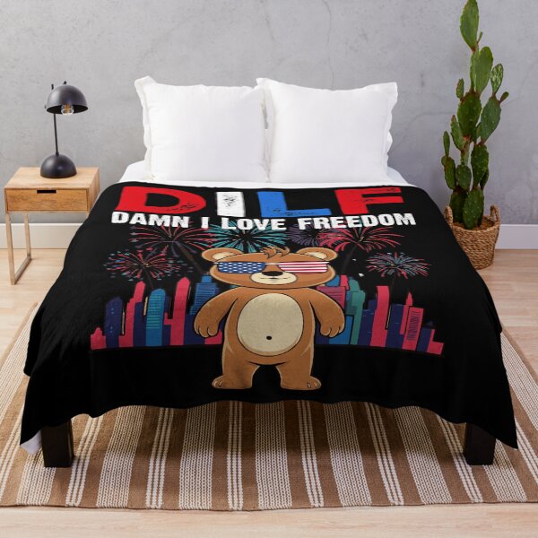 Item preview, DILF Damn I Love Fireworks Cute Patriotic Bear 4th Of July Usa Flag  designed and sold by Smix Pixels.