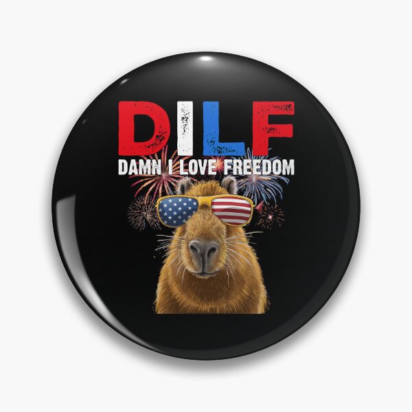 Artikelvorschau, DILF, verdammt, ich liebe die Freiheit, patriotisches Capybara – 4. Juli, USA-Flagge entworfen und verkauft von Smix Pixels.