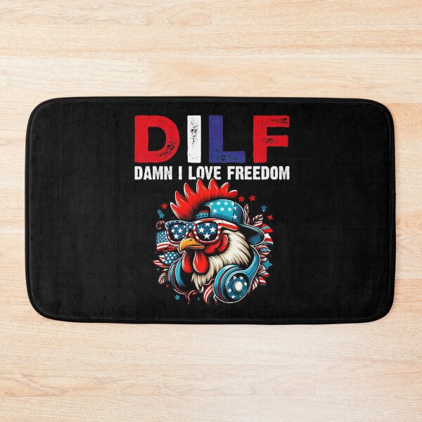 Item preview,  DILF Damn I Love Freedom Cool Patriotic Chicken  - 4th Of July Usa Flag  designed and sold by Smix Pixels.