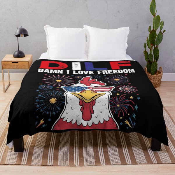 Item preview,  DILF Damn I Love Freedom Cool Patriotic Chicken  - 4th Of July Usa Flag  designed and sold by Smix Pixels.