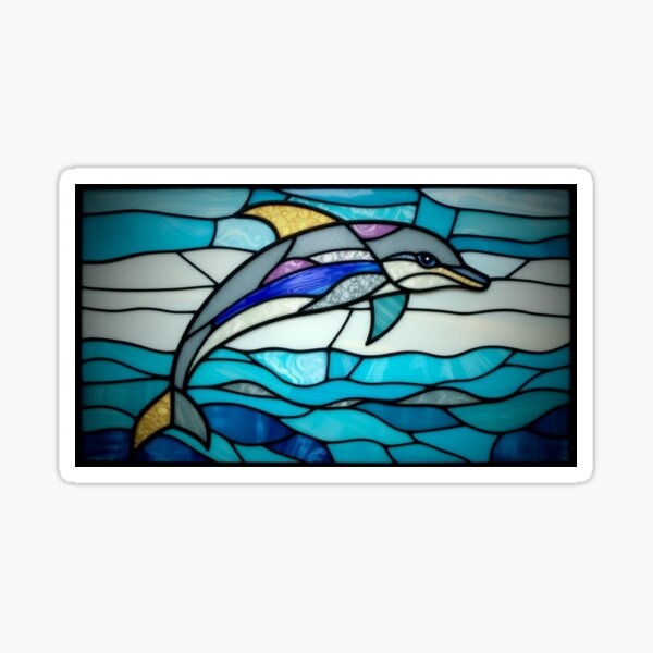 Item preview, Stained Glass Dolphin designed and sold by MWEXPRESSIONS.