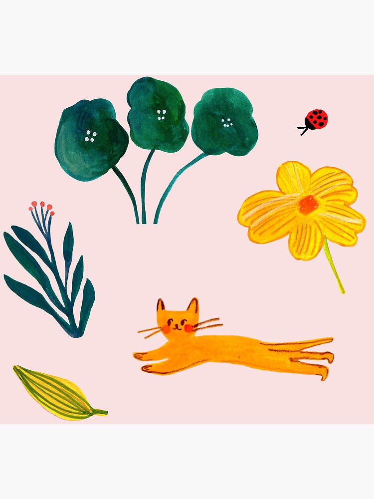 Thumbnail 2 of 2, Postcard, Kitten Garden Set designed and sold by NoriMori.