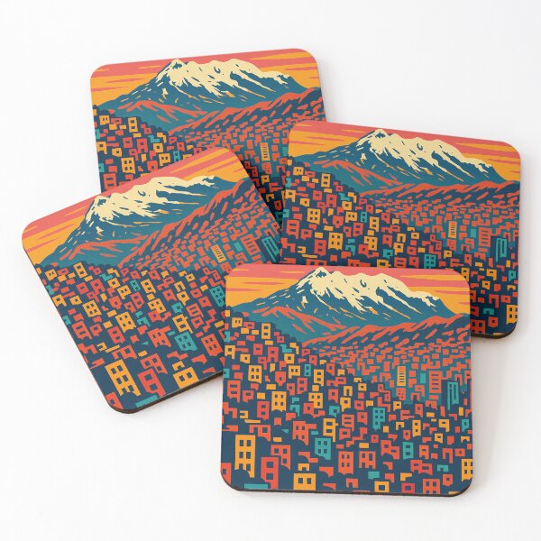 Item preview, Retro Pop Art Cityscape of La Paz | Colorful High-Altitude Bolivia Art | Vintage Travel-Inspired Design | Bold Mountain City Aesthetic | Latin American Urban Vibes designed and sold by PaintedPixels01.