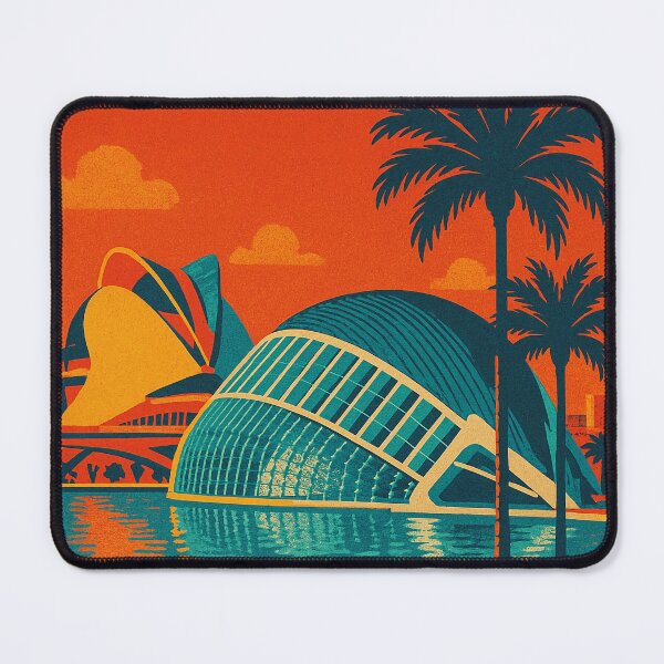 Item preview, Retro Pop Art Cityscape of Valencia | Vibrant Spanish Coastal Vibes | Vintage Travel Poster Style | Bold Mediterranean Aesthetic | Colorful Urban Art Tribute designed and sold by PaintedPixels01.