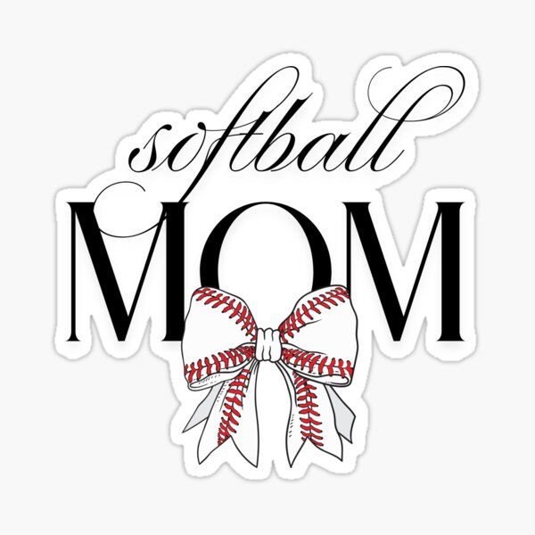 Softball Mom with Coquette Bow – Cute Game Day Sports Design Sticker