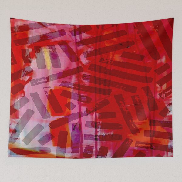 Item preview, Red Brush Stroke Abstract designed and sold by ViaARTfactory.