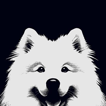 Artwork thumbnail, Samoyed Black & White Pop Art Aesthetic Style by K9ish