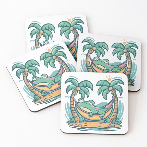 Item preview, Lazy Hawaii Holiday | Relaxed Frog in Tropical Paradise | Cute Frog Lounging by the Beach | Hawaiian Island Vibes with a Lazy Frog | Chill Tropical Frog Getaway designed and sold by PaintedPixels01.