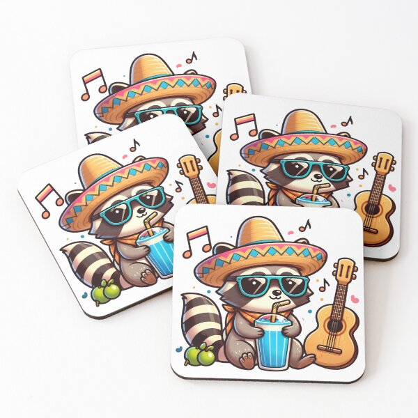 Item preview, Raccoon Celebrating Holidays Wearing Sombrero | Festive Fiesta Bandit Vibes | Mischievous Holiday Fun with Cute Raccoon | Party Animal in Mexican Style | Cheerful Celebration with a Sombrero Twist designed and sold by PaintedPixels01.
