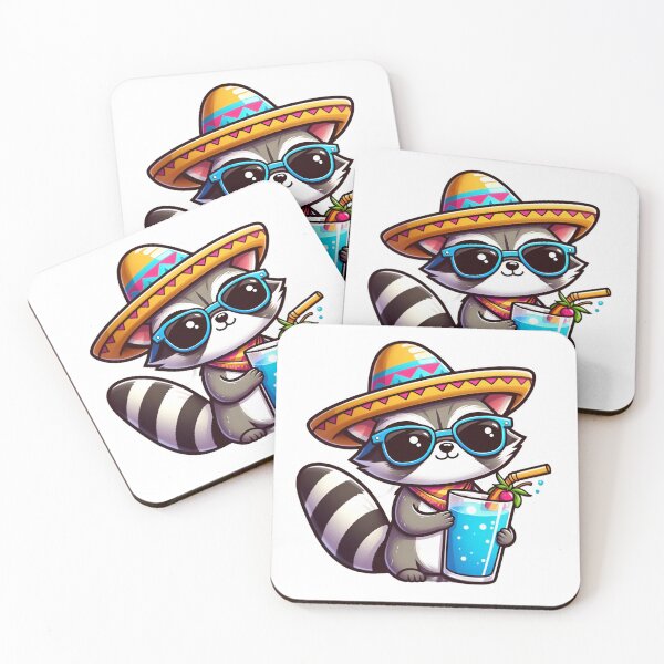Item preview, Raccoon Celebrating Holidays Wearing Sombrero | Festive Fiesta Bandit Vibes | Mischievous Holiday Fun with Cute Raccoon | Party Animal in Mexican Style | Cheerful Celebration with a Sombrero Twist designed and sold by PaintedPixels01.